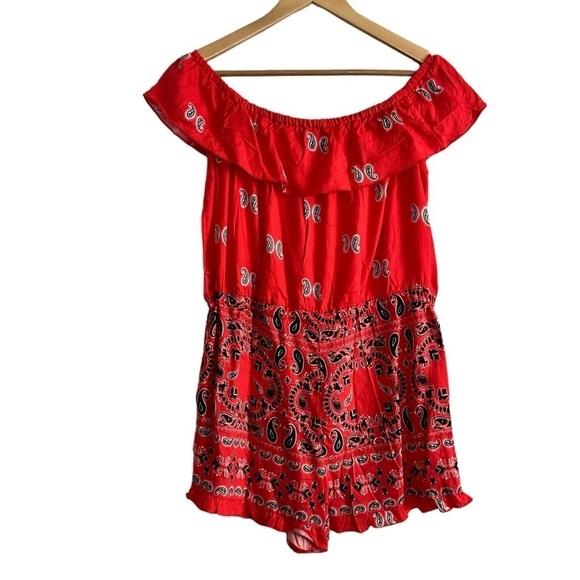 Venus Off Shoulder Romper Tie Front Size Small - Picture 7 of 17